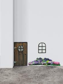 Nhãn Dán Tường Hoa Văn Và Cửa, Decal Dán Tường Nghệ Thuật Tự Dính Cho Trang Trí Nhà - Nhiều màu - Xem 3