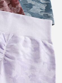 4Pack Seamless Camo Print Sports Shorts - Multicolor - View 5