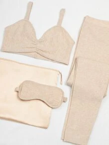 SHEIN Cashmere 3-Piece Lounge Set - Apricot - View 2