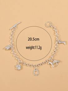 Horse & Boot Charm Bracelet - Bạc - Xem 4
