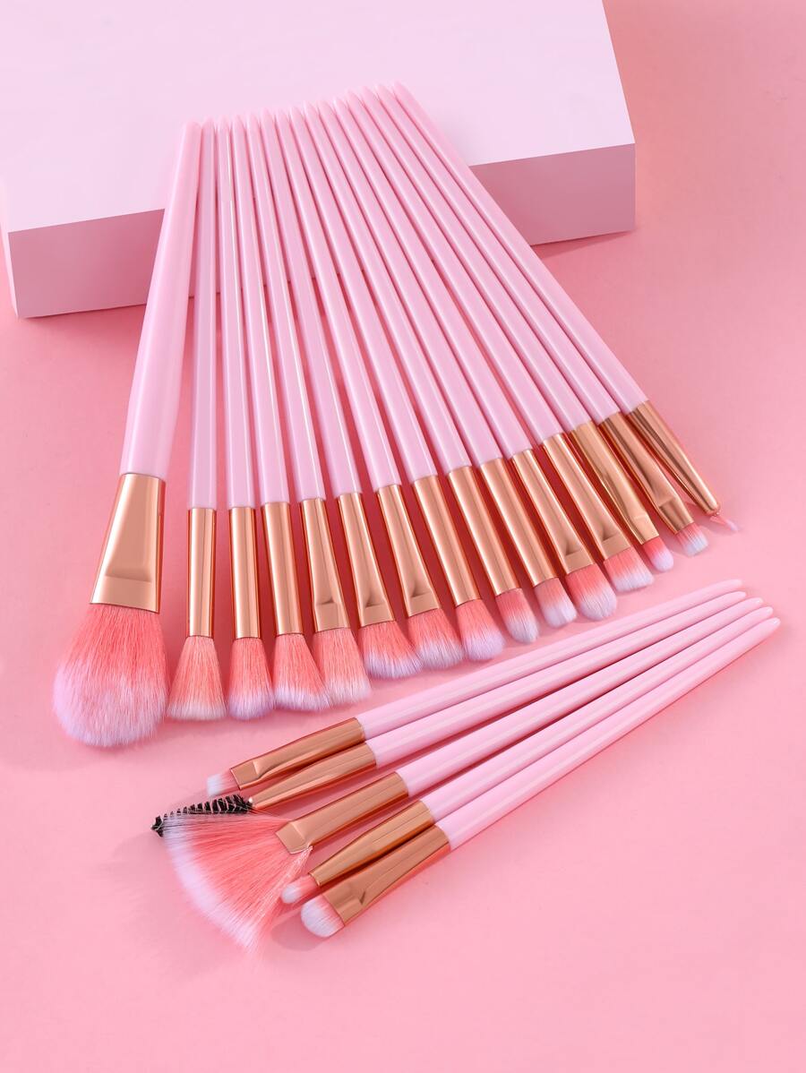 20支双纤维化妆刷套装，化妆刷套装，化妆刷组合，化妆刷套装，全套化妆刷，化妆刷套装，全套化妆工具，化妆刷套装，化妆刷礼盒套装 - 彩色 - 查看 1