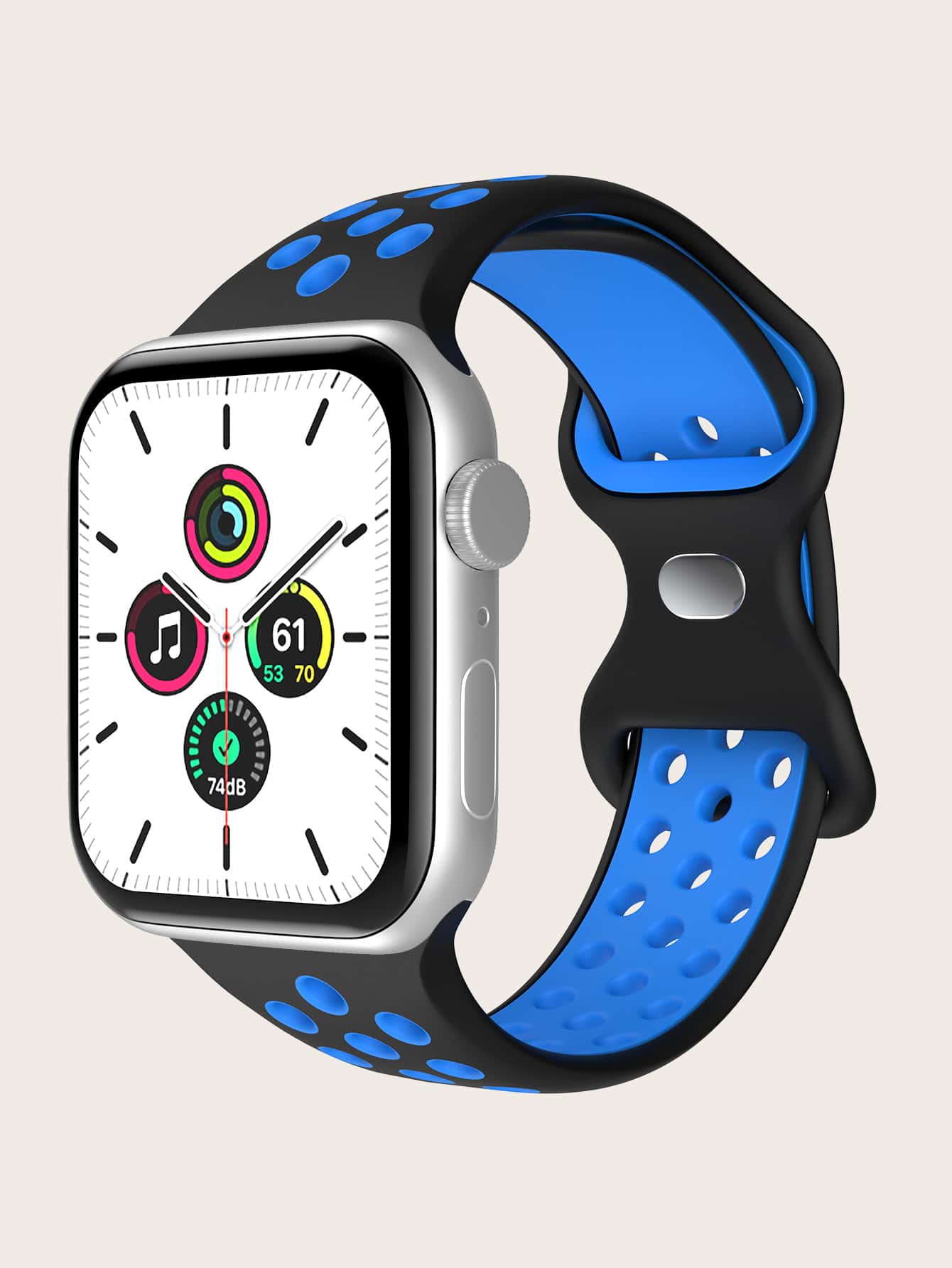 Dây đeo đồng hồ thông minh bằng silicon hai màu tối giản, giản dị, thời trang - Màu xanh lam - Xem 1