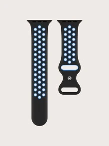 Dây đeo đồng hồ thông minh bằng silicon hai màu tối giản, giản dị, thời trang - Màu xanh lam - Xem 3