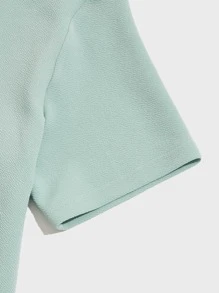 Manfinity VCAY Men Solid Polo Shirt & Seam Front Shorts - Mint Green - View 4