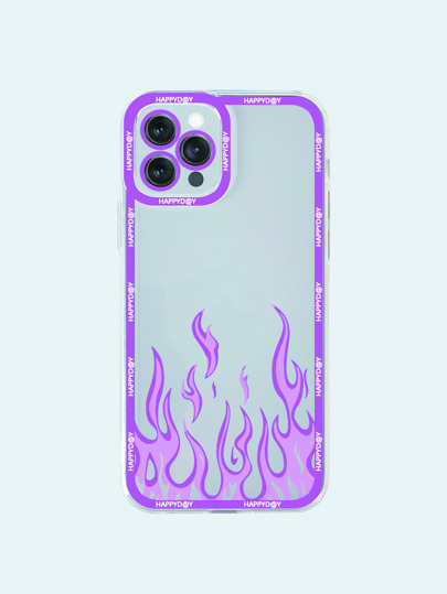 Fire Pattern Clear Phone Case