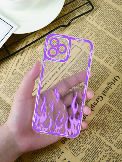 Fire Pattern Clear Phone Case