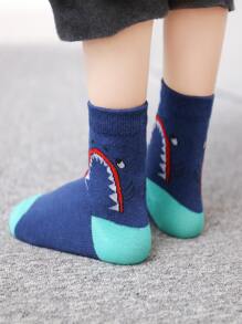 5pairs Kids Striped Print Crew Socks - Multicolor - View 2