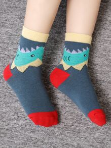 5pairs Kids Striped Print Crew Socks - Multicolor - View 3