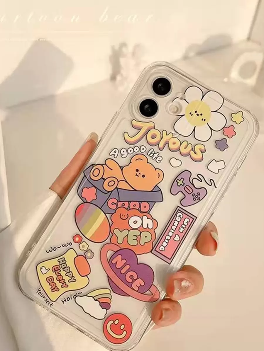 Cartoon Graphic Phone Case Compatible With iPhone15/15Plus/15Pro/15Promax - Clear - View 1