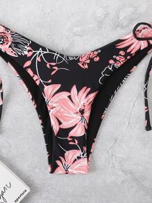 Swim Vcay Summer Beach 3packs Floral Print Halter Triangle Bikini & Bikini Top - Multicolor - View 3