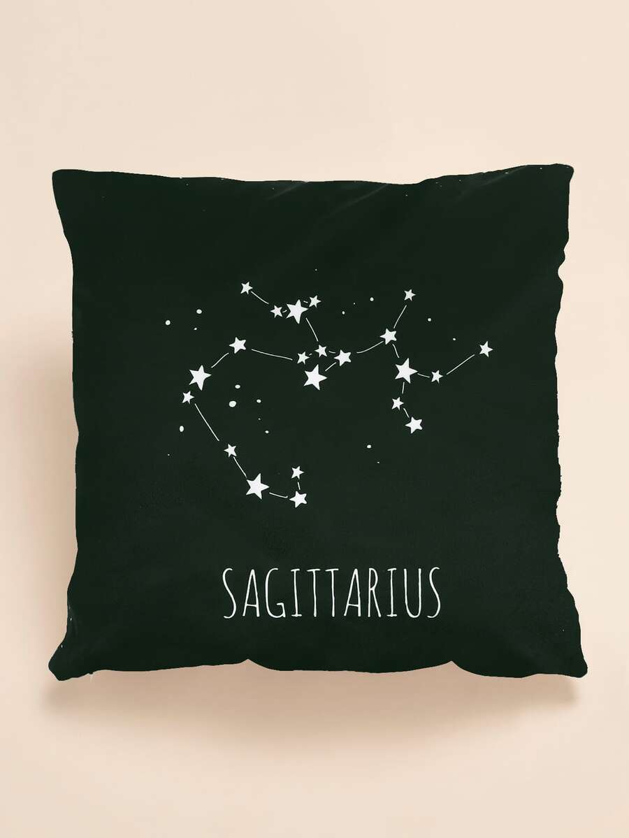 Funda de cojín con estampado de constelación sin relleno - Blanco y Negro - Ver 1