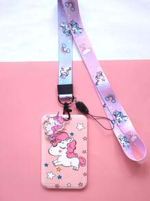 1入組獨角獸樣式隨機卡套附帶繩子 - 彩色 - 查看 3