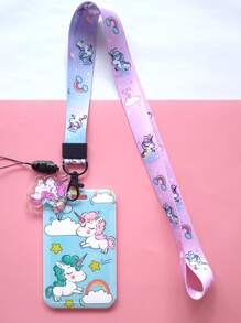 1入組獨角獸樣式隨機卡套附帶繩子 - 彩色 - 查看 4