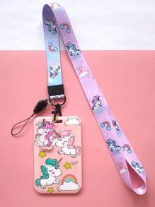 1入組獨角獸樣式隨機卡套附帶繩子 - 彩色 - 查看 5