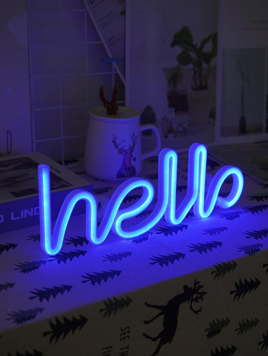 字母設計熒光燈 - 藍色 - 查看 1