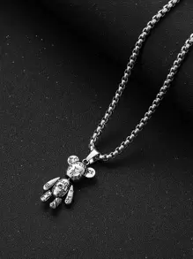 Những người đàn ông thời trang và phổ biến Vòng cổ hợp kim gấu quyến rũ cho món quà trang sức và cho một vẻ ngoài sành điệu - Bạc - Xem 1