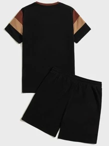 Manfinity VCAY Bộ hai mảnh Nam Dây kéo Túi Khối Màu Lá thư Sẵn sàng - Nhiều màu - Xem 2