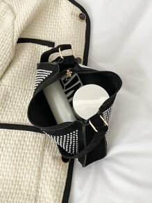Y2k、齒輪龐克、時髦、哥德風格、詭異風格及其他印花飾標布斜挎包,適用於女性、菜鳥及白領工作者、公務人員,節日/假期/商務/通勤/上班辦公室及其他用途 - 彩色 - 查看 5