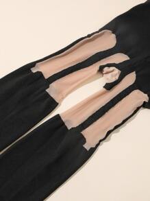 Mock Suspender Tights - Black - View 3