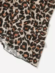 Swim Vcay Set de 2 piezas de 2025 - Conjunto de falda mini de talla grande y cubrecuerpo con estampado de leopardo para fiesta de Año Nuevo