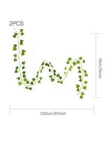 1 Stück/4 Stück künstliche dünne Blattranke Partydekoration für Garten, Hochzeit, Künstliche Pflanzen - Grün - Übersicht 2