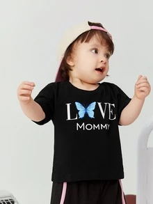 Tops em bé Lá thư Loại bướm - màu đen - Xem 3