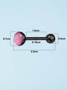 5pcs Color Changing Tongue Barbell Ring - Black - View 7