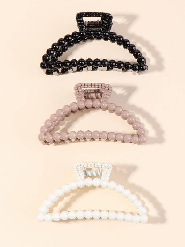 3pcs Solid Hair Claw For Daily Use For Girls Hairstyles Casual Claw Clips Hair Clips Hair Jaw Clip Hair Clamps Hair Clutch Hair Catcher Clip