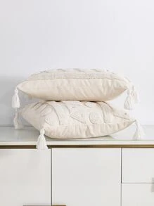 1pc Tufted Cushion Cover Không có chất làm đầy - Màu be - Xem 2