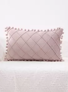 1入組小絨球絲絨靠墊套不附帶墊芯