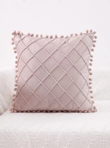 1入組小絨球絲絨靠墊套不附帶墊芯