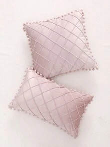 1入組小絨球絲絨靠墊套不附帶墊芯