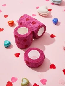 3 cái Heart Print Pet Bandage - Màu Hồng Tươi - Xem 5