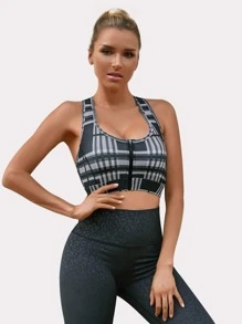 VUTRU High Support Zip Up Cut Out Sports Bra - Multicolor - View 1