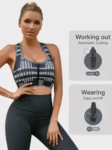 VUTRU High Support Zip Up Cut Out Sports Bra - Multicolor - View 6