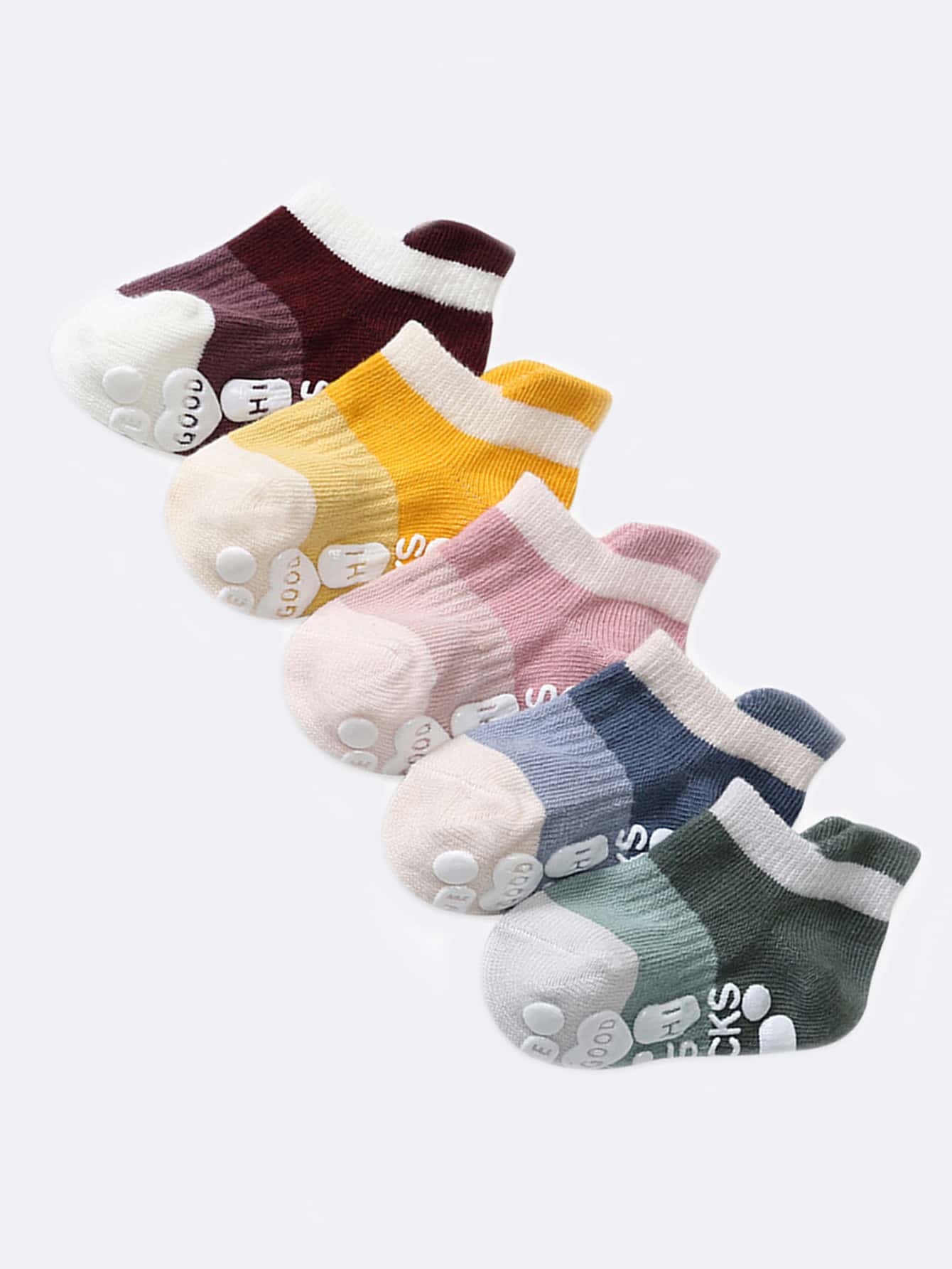 5pairs Baby Letter Graphic Socks - Multicolor - View 1