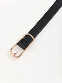 Cinturón con hebilla geométrica con perforadora - Negro - Ver 3