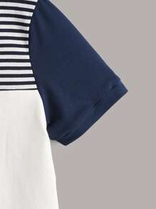 SHEIN Boys Colourblock Striped Contrast Collar Polo Shirt - Multicolor - View 4