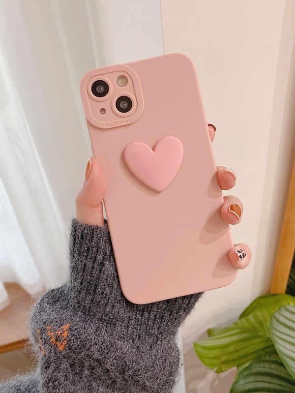 3D Heart Decor Phone Case SHEIN USA