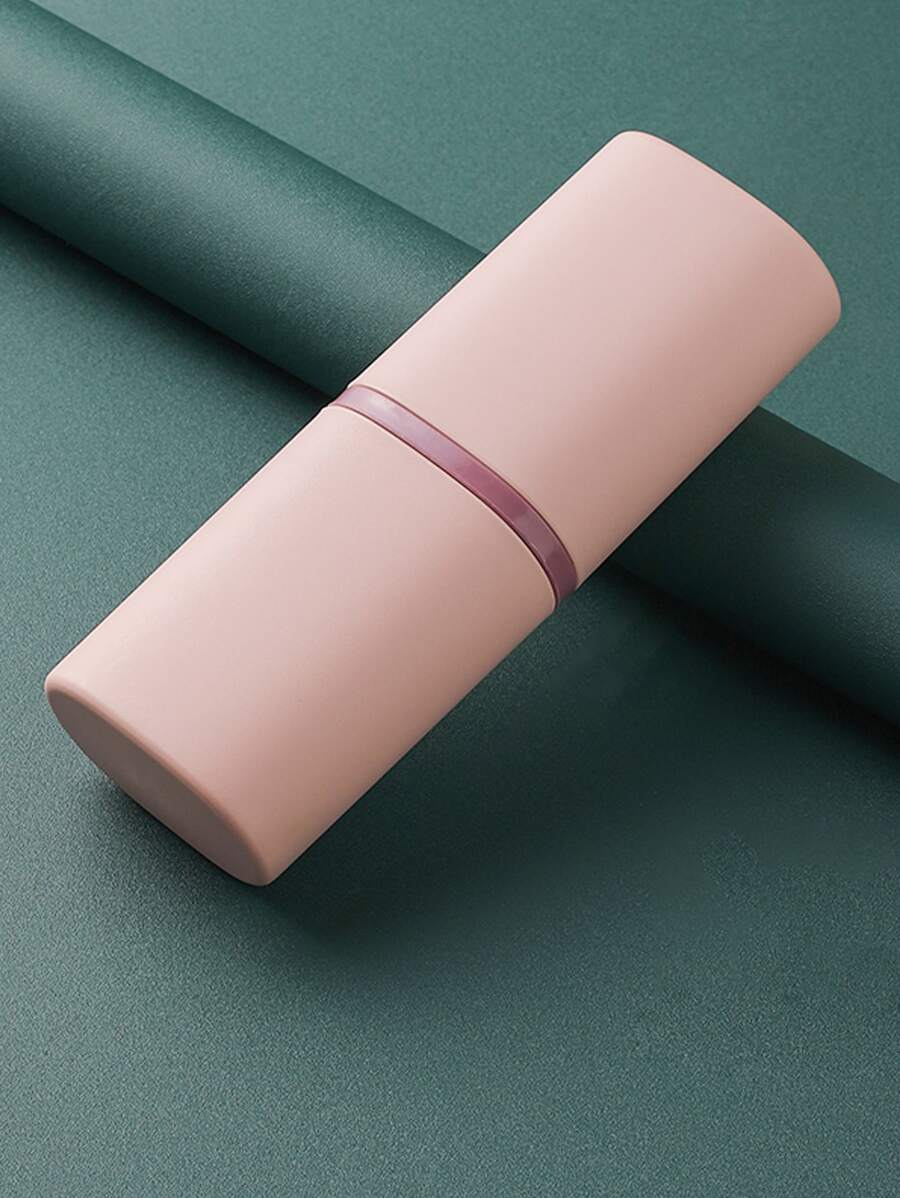 1pc Solid Color Toothbrush Box - Pink - View 1