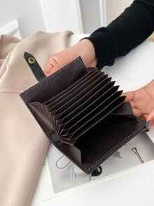 Quilted Snap Button Card Holder - Black - View 7