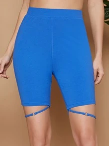 SHEIN BAE 素色高腰騎行褲