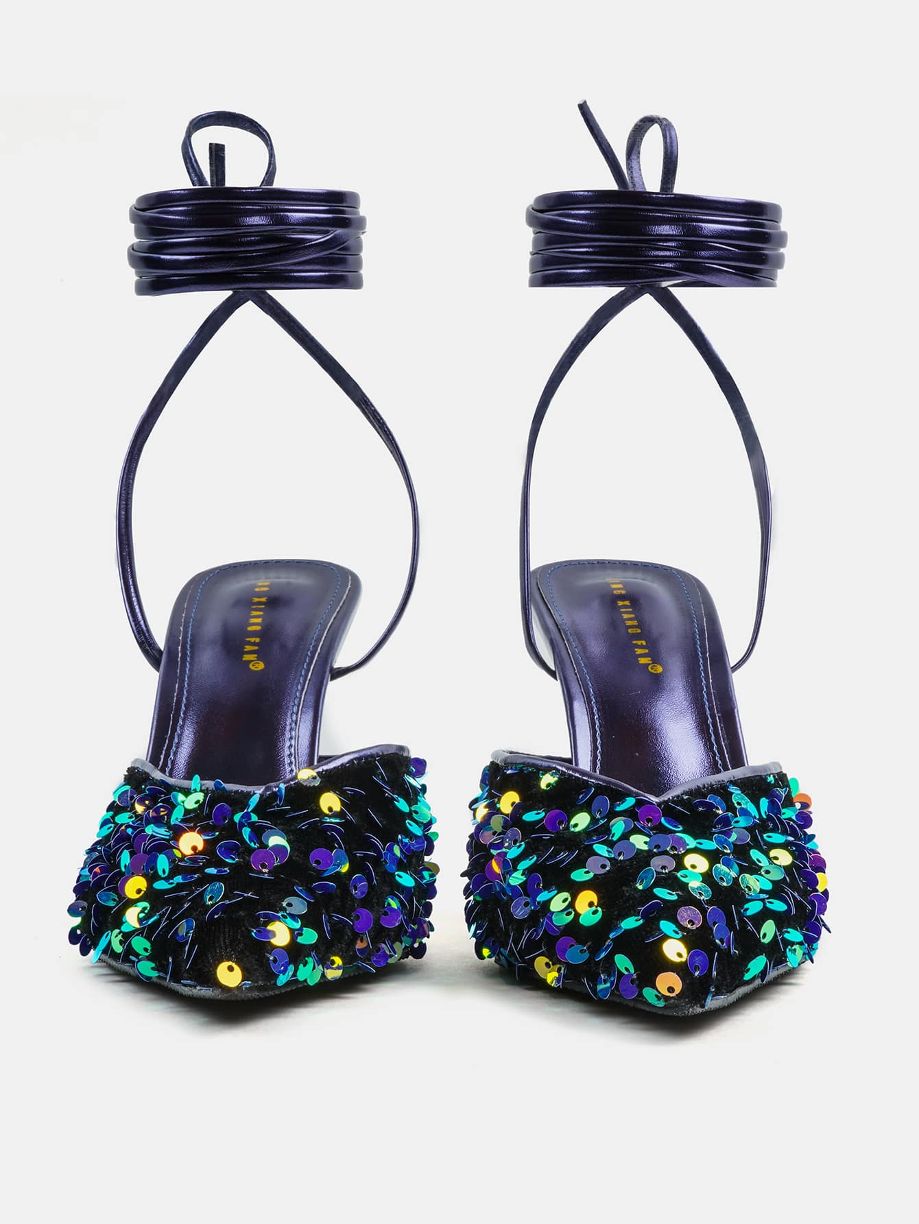 Của phụ nữ Buổi tiệc Giày cao gót Với Long lanh Đồ trang trí Và Lace-up Thiết kế - Nhiều màu - Xem 1