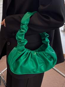 Minimalist Ruched Bag - Olive Green - View 3