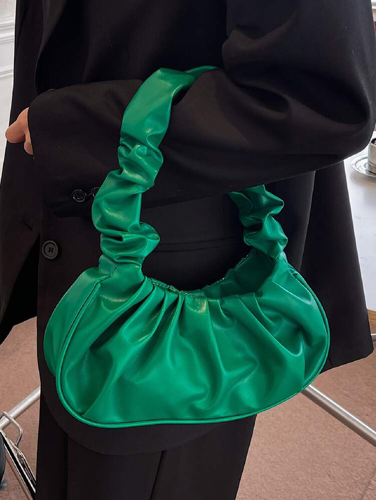 Bolso con fruncido minimalista - Verde Oliva - Añade 3