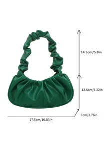 Minimalist Ruched Bag - Olive Green - View 4