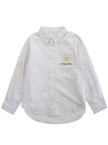 男孩老虎和字母圖案口袋條紋圖案襯衫