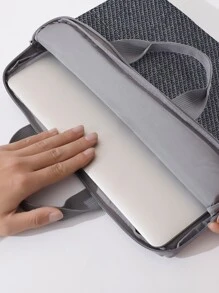 14 Inch Minimalist Laptop Bag - Grey - View 5