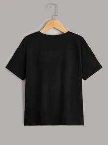 SHEIN Boys Colourblock & Letter Graphic Tee - Multicolor - View 2