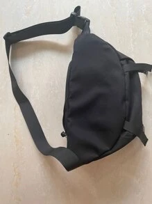 Large Capacity Knot Decor Bum Bag - Black - View 6